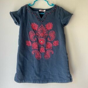 🌼 5/$25 Billieblush Girls Embroidered Beaded Knit Dress Blue Pink Paisley Size 4